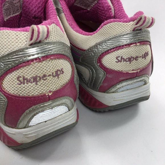 Skechers Shapeups Shoes Womens US 7 - Eu 37 Pink Silver Trainers Training Toning - Picture 8 of 10